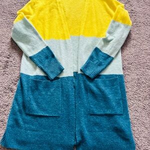 Color Block Long Cardigan